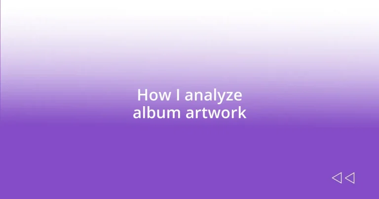 How I analyze album artwork