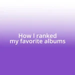 How I ranked my favorite albums