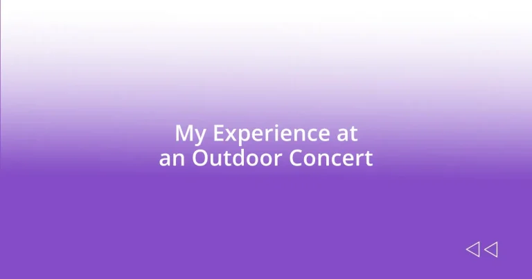 My Experience at an Outdoor Concert