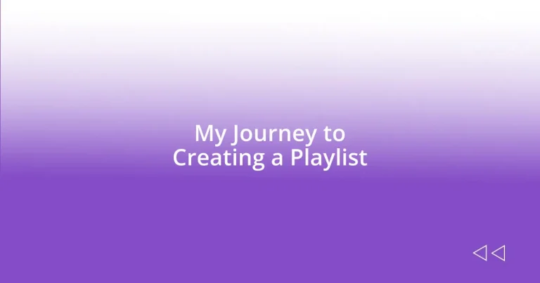 My Journey to Creating a Playlist