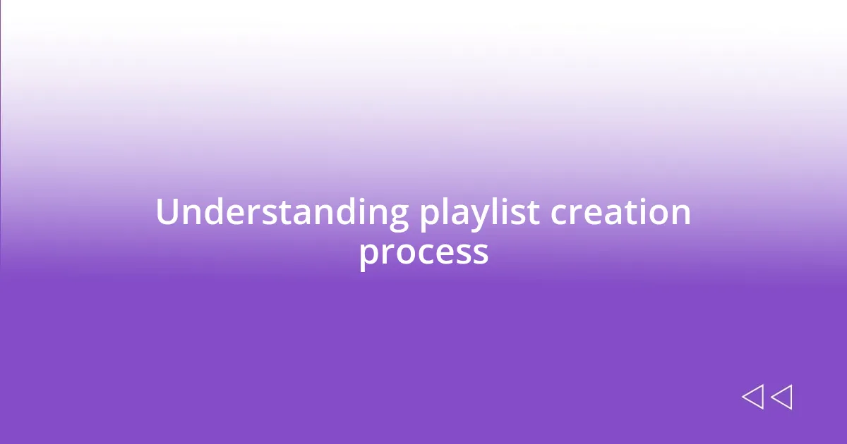 Understanding playlist creation process