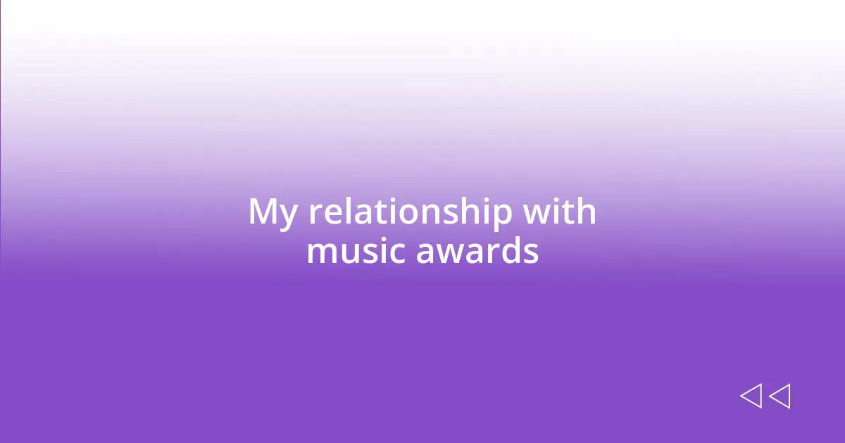 My relationship with music awards